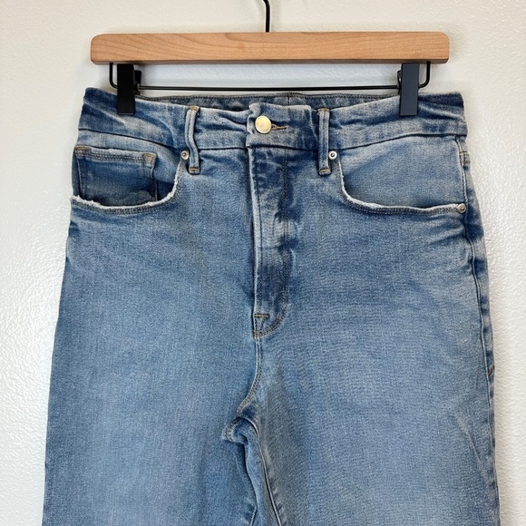 Good American Blue Straight Leg High Waisted Jeans size 10/30 - Picture 3 of 7